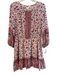 Shoshanna Size 10 Red & White Silk Balloon Sleeve V Neck Floral Print Dress Red & White / 10