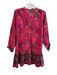 Ro's Garden Size L Pink 100% Cotton Poplin Flower Mandarin Buttons Dress Pink / L