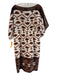 Anna Sui for Anthropolgie Size 10 Brown & White Silk All Over Print Dress Brown & White / 10