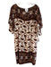 Anna Sui for Anthropolgie Size 10 Brown & White Silk All Over Print Dress Brown & White / 10