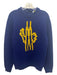 Moncler Size 2 Blue & Yellow Wool ribbed hem Logo Motif Sweater Blue & Yellow / 2
