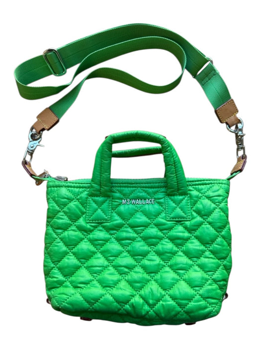 MZ Wallace Green Nylon Quilted Sequins Crossbody Strap Bag Green / S