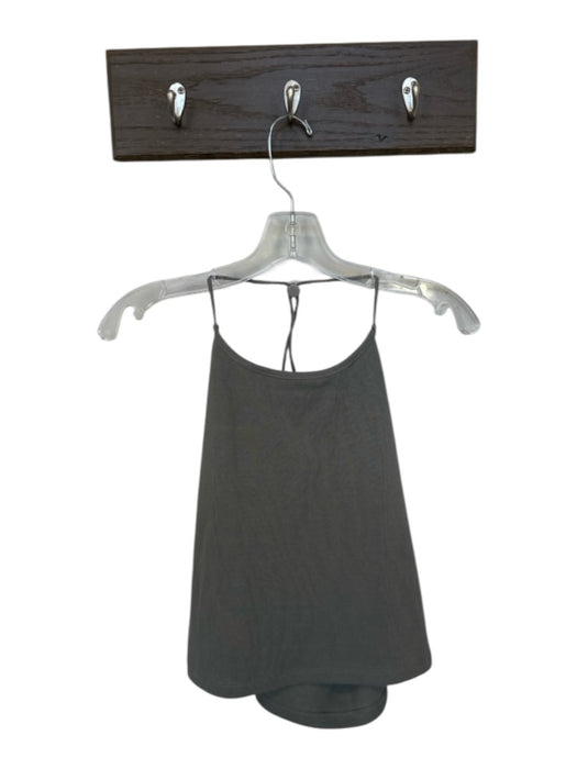 Still Here Size XS Gray Cotton Halter Neck Ribbed Top Gray / XS
