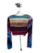 Farm Rio Size XS Multi Viscose Water Color Drawstring Long Sleeve Cropped Top Multi / XS