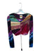 Farm Rio Size XS Multi Viscose Water Color Drawstring Long Sleeve Cropped Top Multi / XS