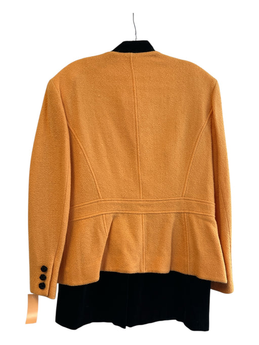 Rickie Freeman for Teri Jon Size 14 Yellow & Black Cotton Velvet Trim Skirt Suit Yellow & Black / 14