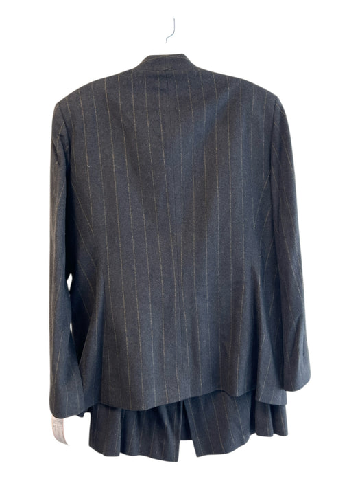 Albert Nipon Size 16 Brown Wool Pinstripe Pencil Skirt 1 Button Skirt Suit Brown / 16