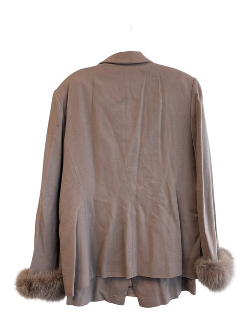 Bicci Size 16 Light Mauve Wool pencil skirt fur accent 2 Button Skirt Suit Light Mauve / 16