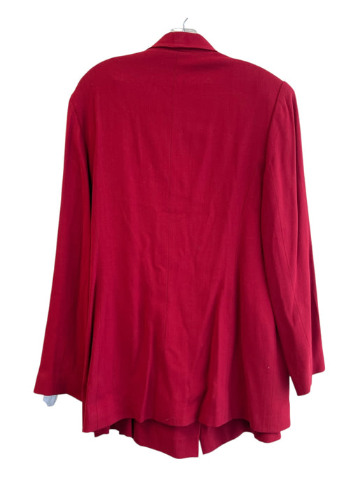 Albert Nipon Size 14 Red Viscose Blend 2 Piece Pencil Skirt Back Zip Skirt Suit Red / 14