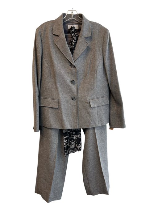 Le Suit Size 16 Gray Polyester Side Zip 3 button Straight Leg Pant Set Gray / 16