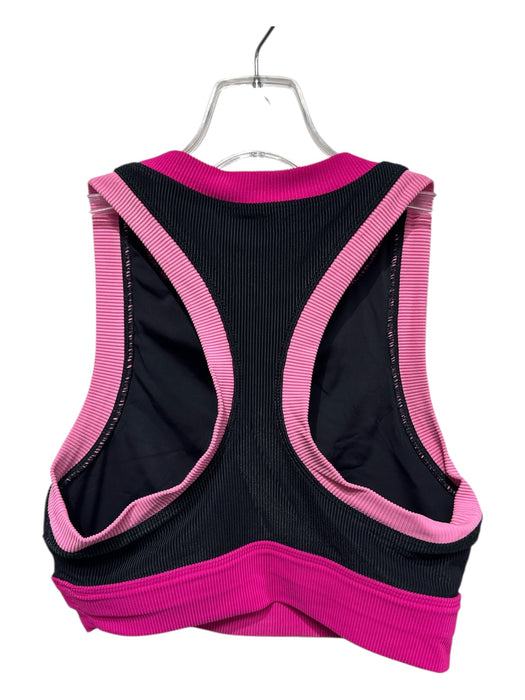 Beach Riot Size XS Black & Pink Polyester Blend Ribbed Side Stripe Pant Set Black & Pink / XS