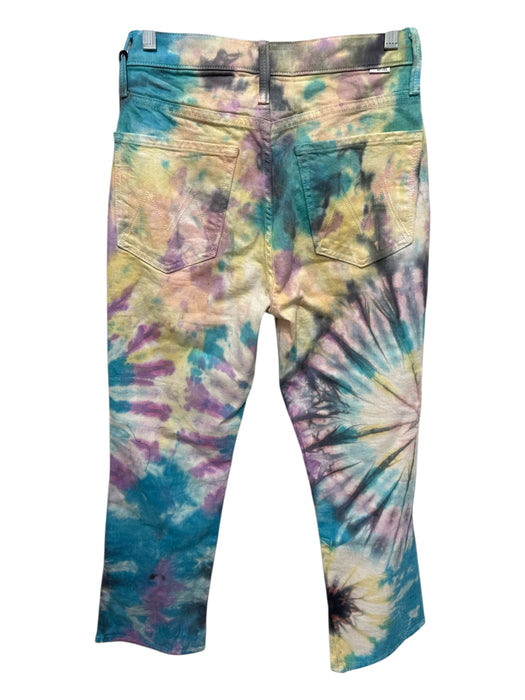 Mother Size 26 Blue, Yellow, Purple Cotton Blend Button Fly Tie Dye Jeans Blue, Yellow, Purple / 26