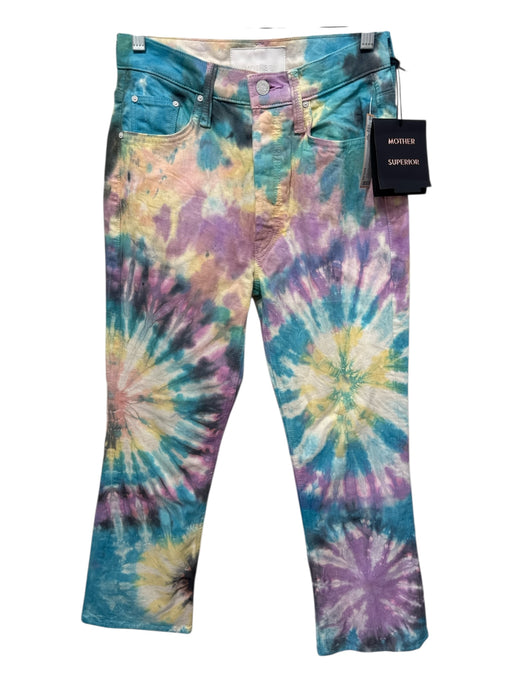 Mother Size 26 Blue, Yellow, Purple Cotton Blend Button Fly Tie Dye Jeans Blue, Yellow, Purple / 26