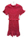Likely Size 0 Red & Pink Polyester Smocked Floral Ruffle Trim Mini Dress Red & Pink / 0