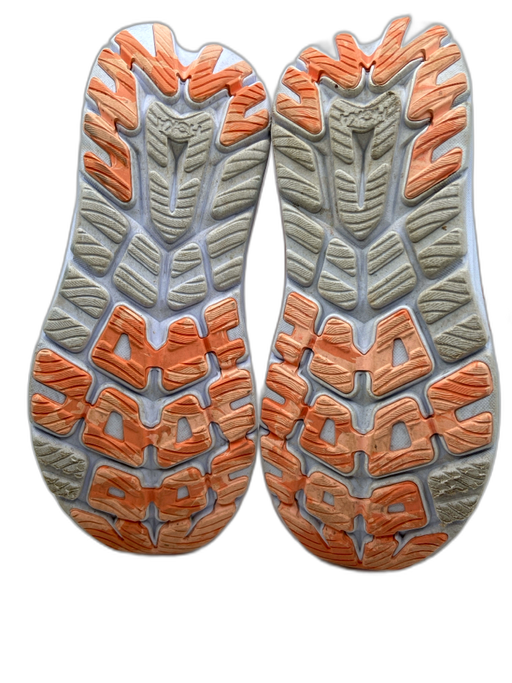 Hoka Shoe Size 8.5 Peach Synthetic Knit Round Toe Perforated Lace Up Sneakers Peach / 8.5