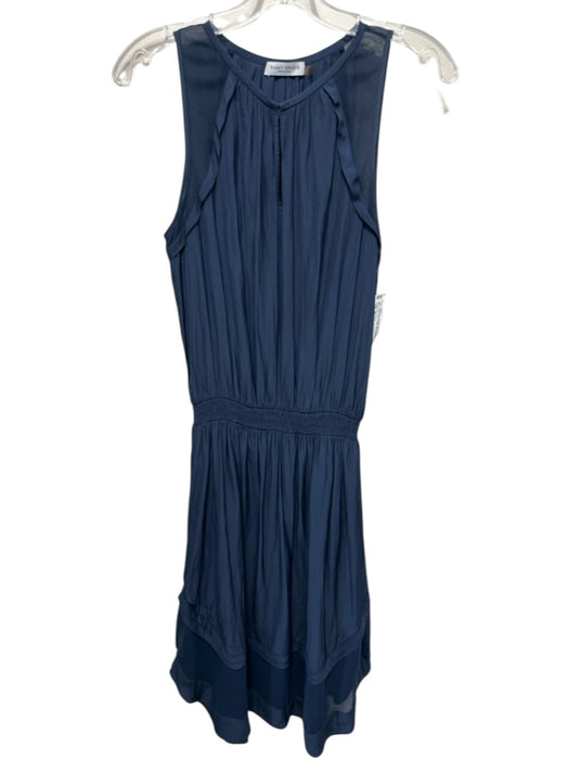 Ramy Brook Size M Dark Blue Polyester Blend Smocked Waist Knee Length Dress Dark Blue / M