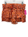 Shug! Size L Orange & White Silk Sleeveless Tank Abstract Print Short Set Orange & White / L