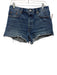 RE/DONE Size 29 Medium Wash Cotton Denim Button Fly Raw Hem Cut Off Shorts Medium Wash / 29