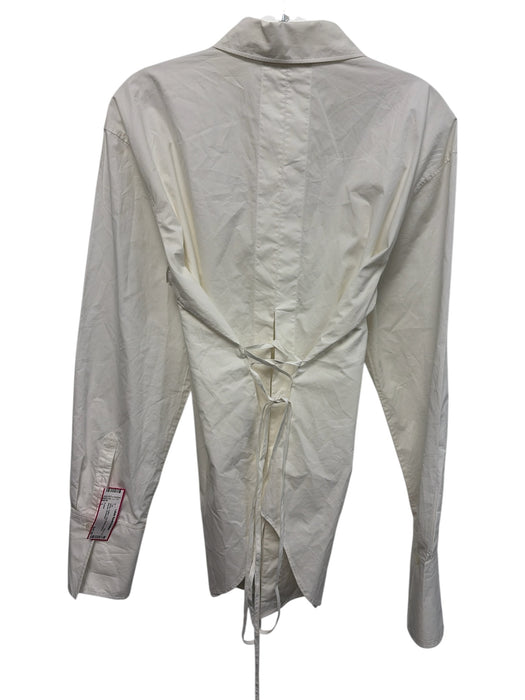 Frame Size L White Cotton Long Sleeve Buttons Blouse Top White / L