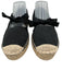 Staud Shoe Size 38 Black & Beige Canvas Espadrille Bow Detail Mary Jane Flats Black & Beige / 38