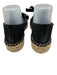 Staud Shoe Size 38 Black & Beige Canvas Espadrille Bow Detail Mary Jane Flats Black & Beige / 38