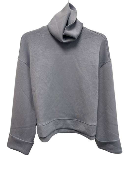Spanx Size M Blue Gray Tencel Blend Long Sleeve Heathered Split Sides Sweater Blue Gray / M
