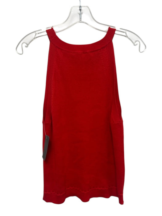 Cotton by Autumn Cashmere Size M Red Cotton Sleeveless Knit Pattern Top Red / M