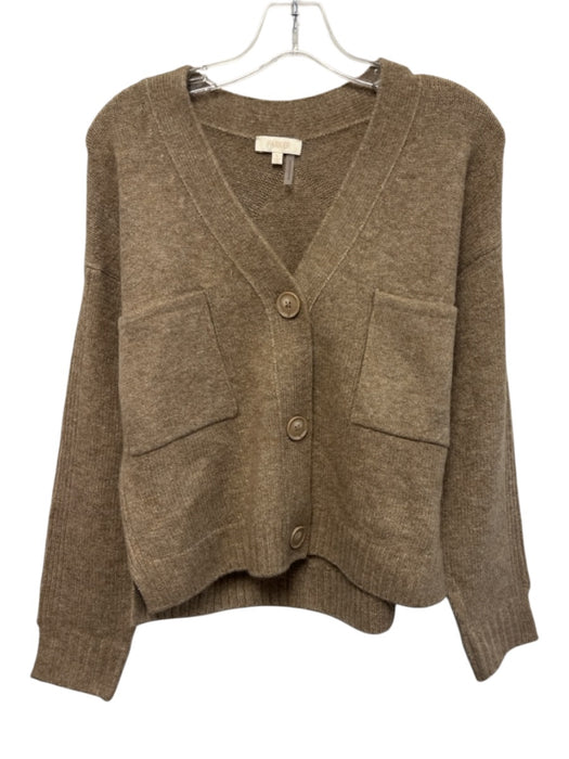 Parker Size S Light Brown Acrylic Blend Long Sleeve Knit Button Up Cardigan Light Brown / S