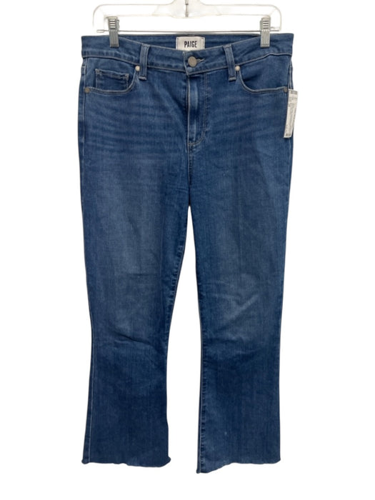 Paige Size 29 Medium Wash Rayon Blend High Rise Raw Hem Boot Cut Jeans Medium Wash / 29