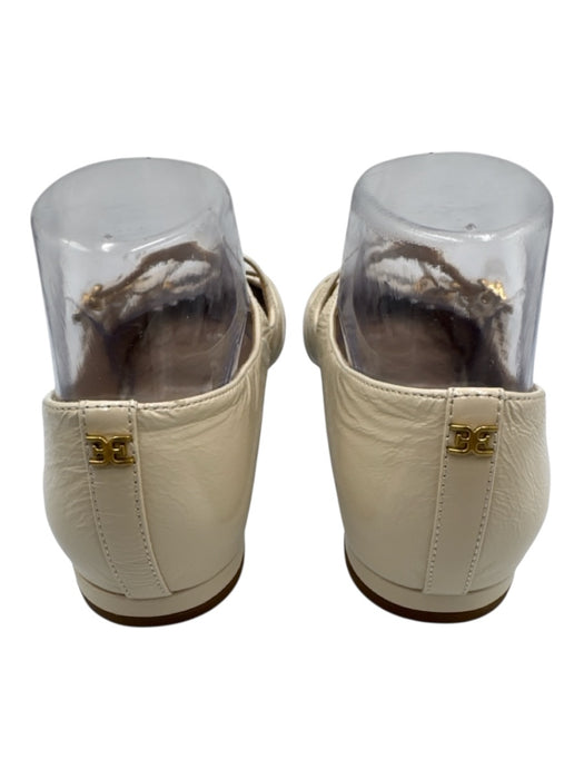Sam Edelman Shoe Size 8.5 Cream White Patent Leather Pointed Toe Buckles Flats Cream White / 8.5