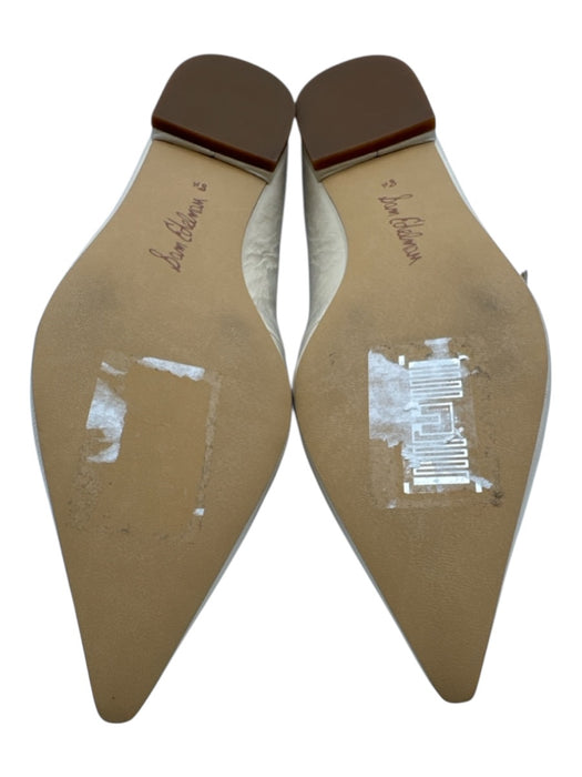 Sam Edelman Shoe Size 8.5 Cream White Patent Leather Pointed Toe Buckles Flats Cream White / 8.5