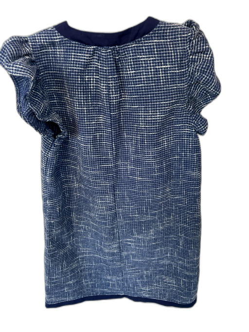 Voy Size M Navy & white Polyester Plaid Gold Button Detail Front Pockets Dress Navy & white / M