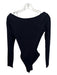 Sans Faff Size XS Black Viscose Blend Long Sleeve Lace Up Back Thong Bodysuit Black / XS