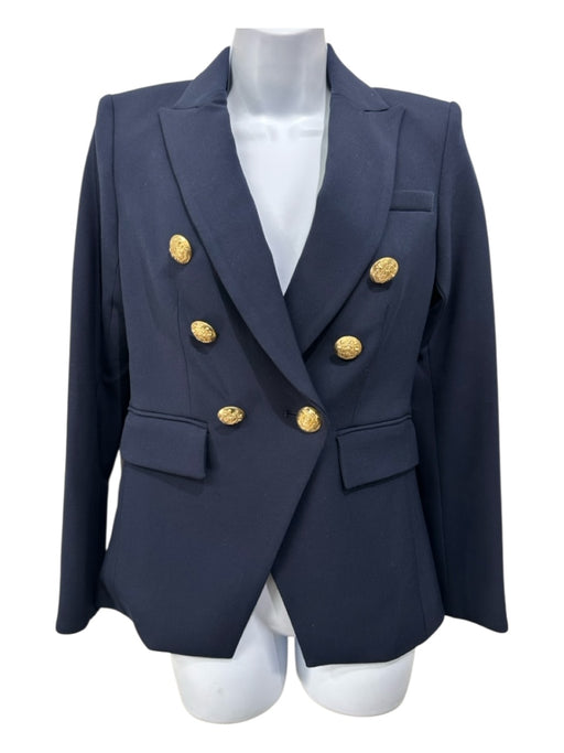Veronica Beard Size 00 Navy Blue Polyester Blend Double Breast Pocket Jacket Navy Blue / 00