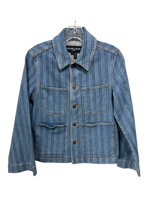 Veronica Beard Jeans Size XS Medium Wash Cotton Blend Button Front Jacket Medium Wash / XS