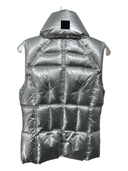 SAM. Size Small Silver Nylon Duck Down Quilted Zip Front Puffer Vest Silver / Small