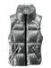 SAM. Size Small Silver Nylon Duck Down Quilted Zip Front Puffer Vest Silver / Small