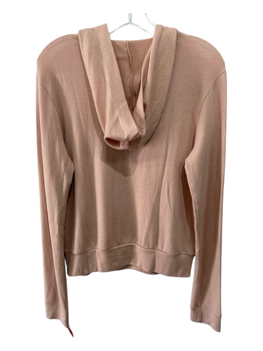 Beautiful People Size Small Blush Beige Tencel Blend Long Sleeve Hood Knit Top Blush Beige / Small