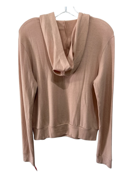 Beautiful People Size Small Blush Beige Tencel Blend Long Sleeve Hood Knit Top Blush Beige / Small