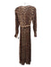 L'agence Size 00 Brown, Tan & Black Silk Long Sleeve Leopard Maxi Dress Brown, Tan & Black / 00