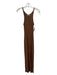 Eterne Size XS Brown Cotton Blend Ribbed Sleeveless Sheath Maxi Dress Brown / XS