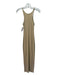 Eterne Size XS Tan Cotton Blend Ribbed Sleeveless Sheath Maxi Dress Tan / XS