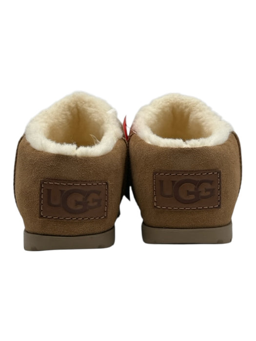 Ugg Shoe Size 8 Tan Suede Shearling Lined Rounded Toe Platform Mule Flats Tan / 8