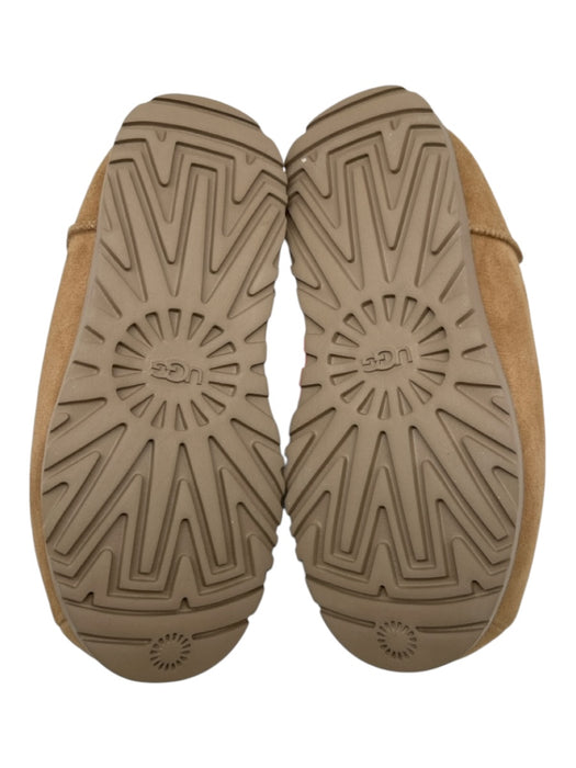 Ugg Shoe Size 8 Tan Suede Shearling Lined Rounded Toe Platform Mule Flats Tan / 8