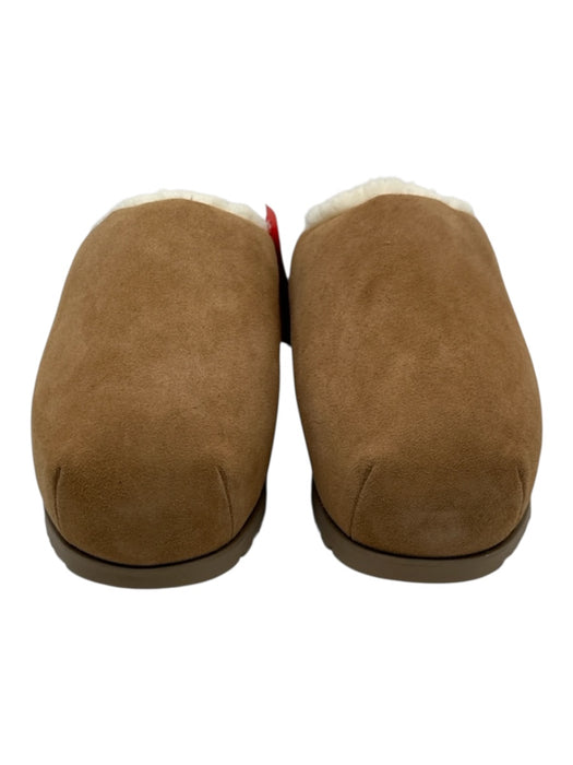 Ugg Shoe Size 8 Tan Suede Shearling Lined Rounded Toe Platform Mule Flats Tan / 8