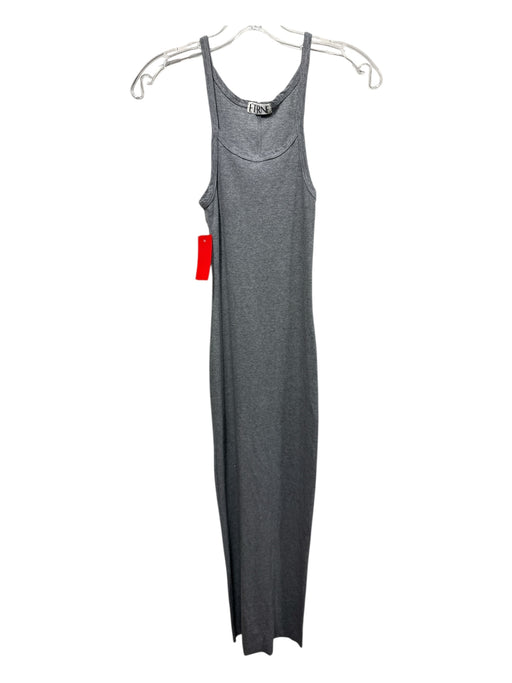 Eterne Size XS Gray Cotton Blend Ribbed Sleeveless Sheath Maxi Dress Gray / XS