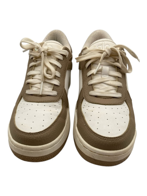 Alo Yoga Shoe Size 7.5 Taupe & Cream Leather Colorblock Lace Up Low Top Sneakers Taupe & Cream / 7.5
