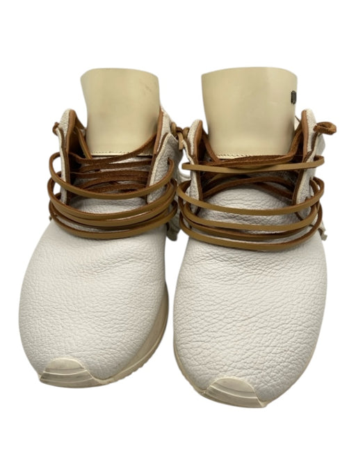 Esse Ut Esse Shoe Size 37 White, Beige, Brown Leather lace up Fringe Sneakers White, Beige, Brown / 37