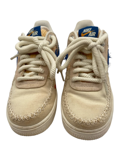 Nike Shoe Size 7 Beige, Blue, & Multi fabric upper Stitch Detail Floral Sneakers Beige, Blue, & Multi / 7