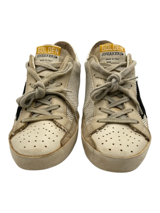 Golden Goose Shoe Size 37 Beige, White, Black Textile & Leather Lace Up Sneakers Beige, White, Black / 37